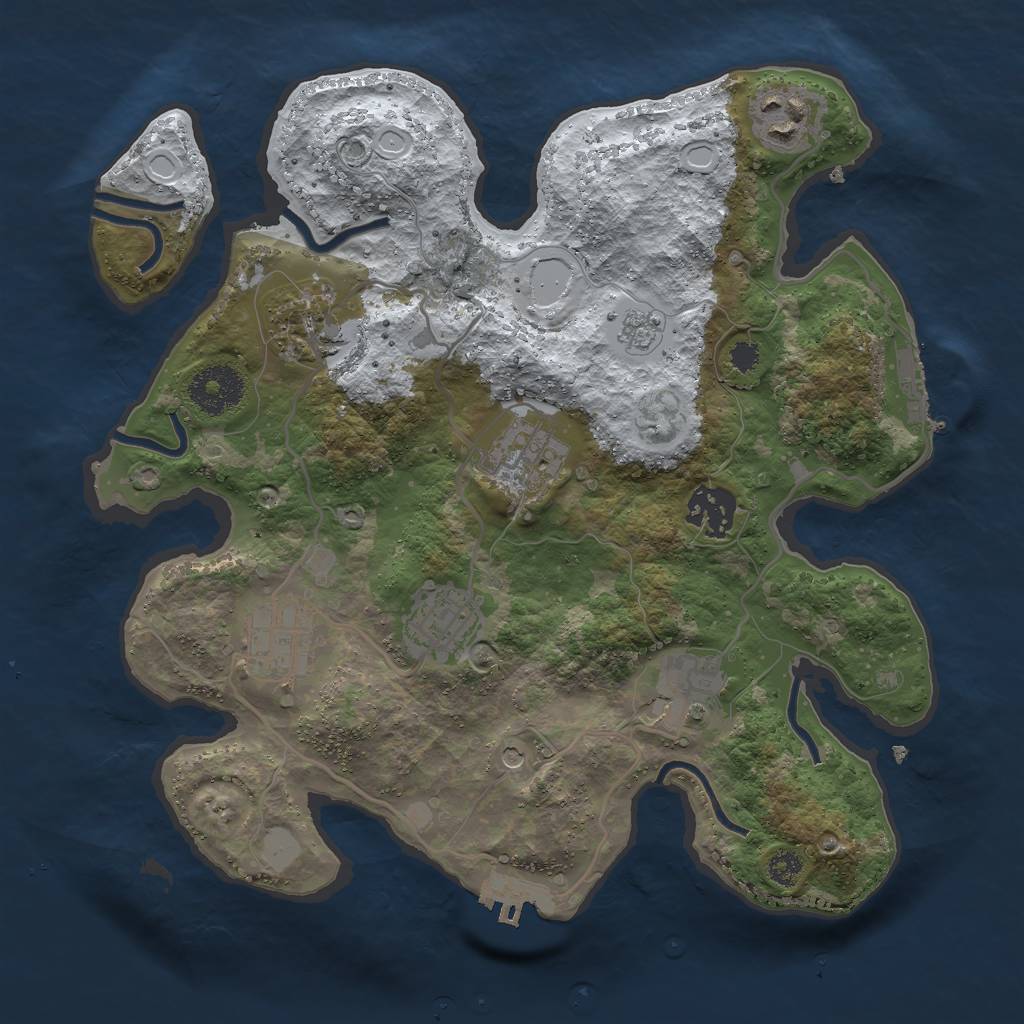 Rust Map: Procedural Map, Size: 3000, Seed: 185576511, 16 Monuments