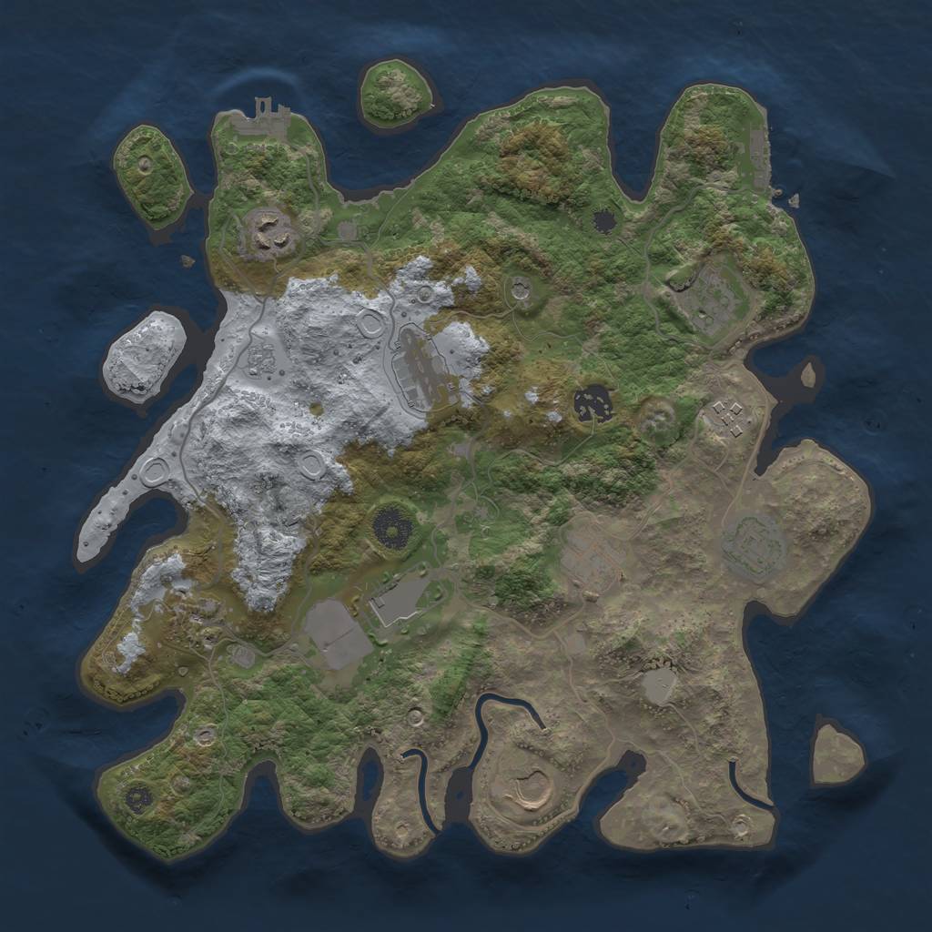 Rust Map: Procedural Map, Size: 3500, Seed: 897512969, 19 Monuments