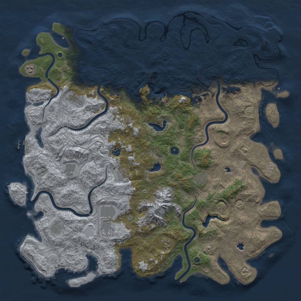 Rust Map: Procedural Map, Size: 5500, Seed: 86666891, 17 Monuments