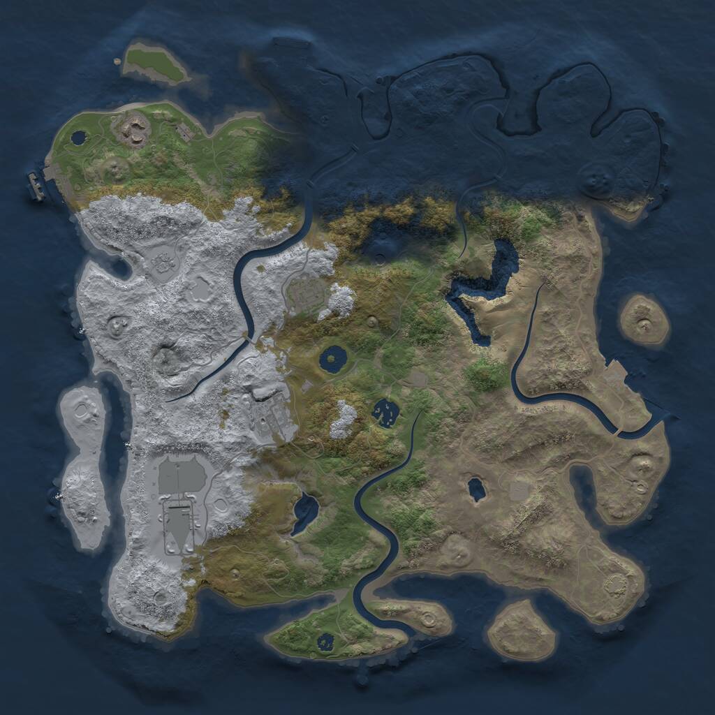 Rust Map: Procedural Map, Size: 4000, Seed: 748570757, 11 Monuments