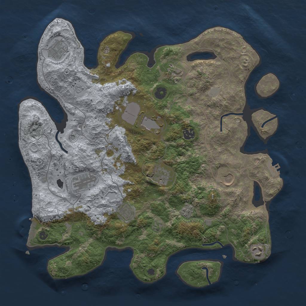 Rust Map: Procedural Map, Size: 3800, Seed: 10072021, 19 Monuments