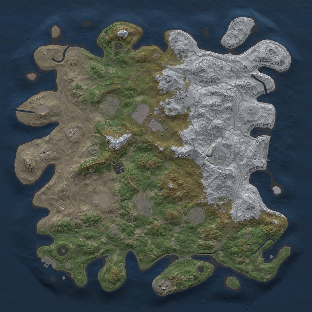 Rust Map: Procedural Map, Size: 4300, Seed: 1489761270, 19 Monuments