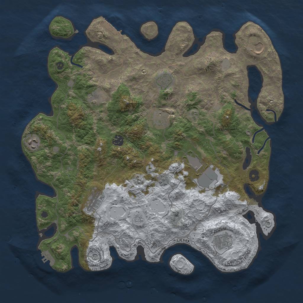 Rust Map: Procedural Map, Size: 4000, Seed: 104497582, 19 Monuments