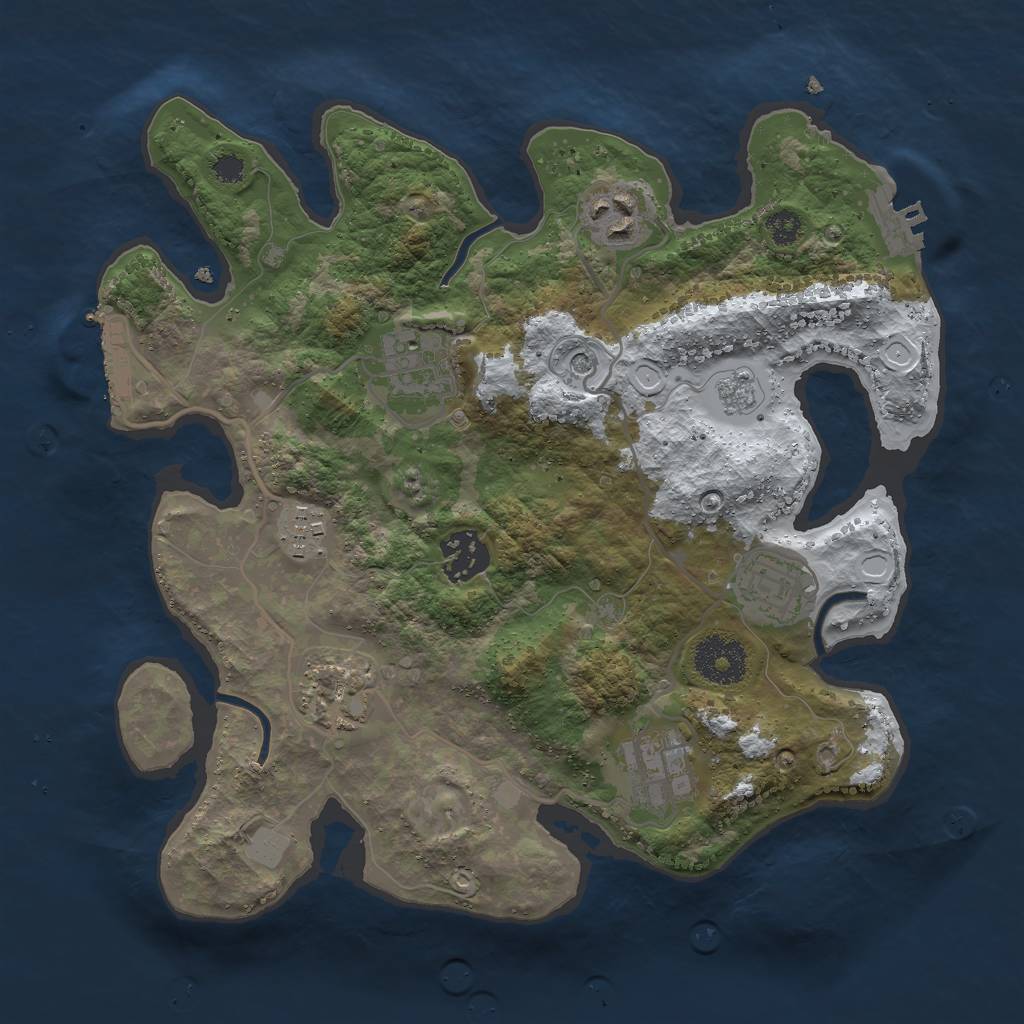 Rust Map: Procedural Map, Size: 3000, Seed: 802365300, 16 Monuments