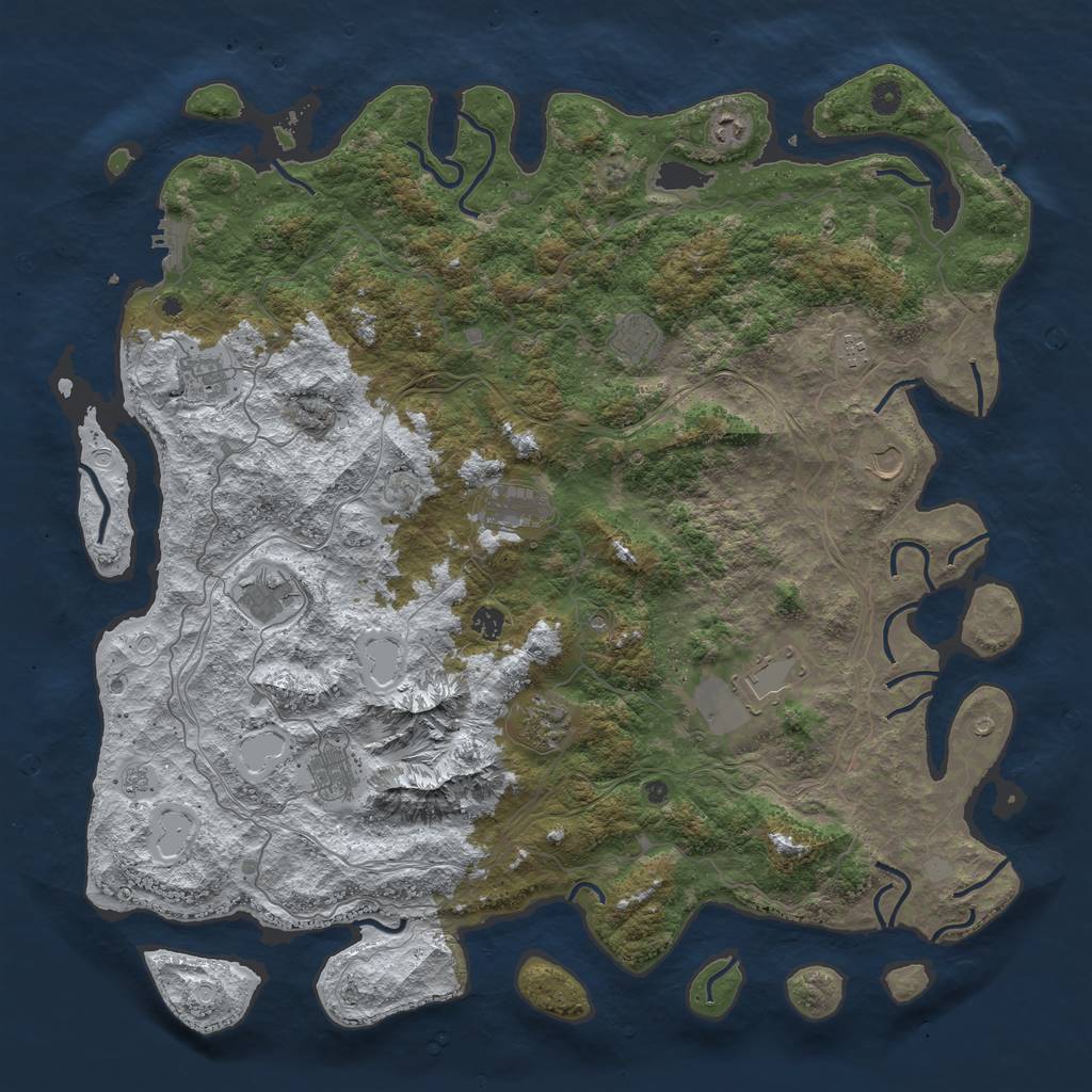 Rust Map: Procedural Map, Size: 5000, Seed: 74360766, 20 Monuments