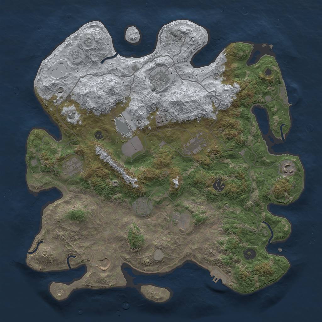 Rust Map: Procedural Map, Size: 4000, Seed: 564, 19 Monuments