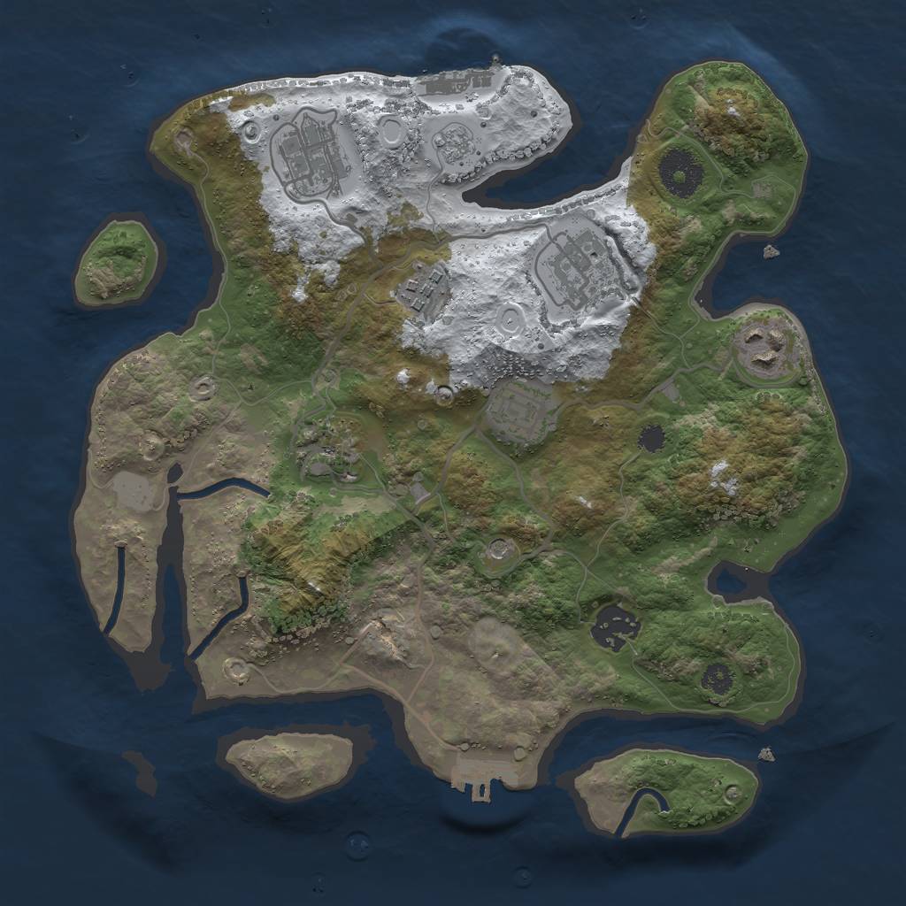 Rust Map: Procedural Map, Size: 3000, Seed: 19941116, 16 Monuments