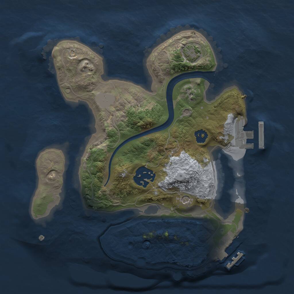 Rust Map: Procedural Map, Size: 2200, Seed: 1105074714, 6 Monuments