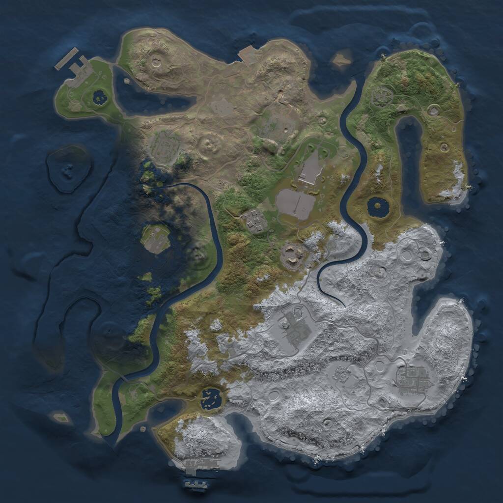 Rust Map: Procedural Map, Size: 3500, Seed: 32232575, 15 Monuments