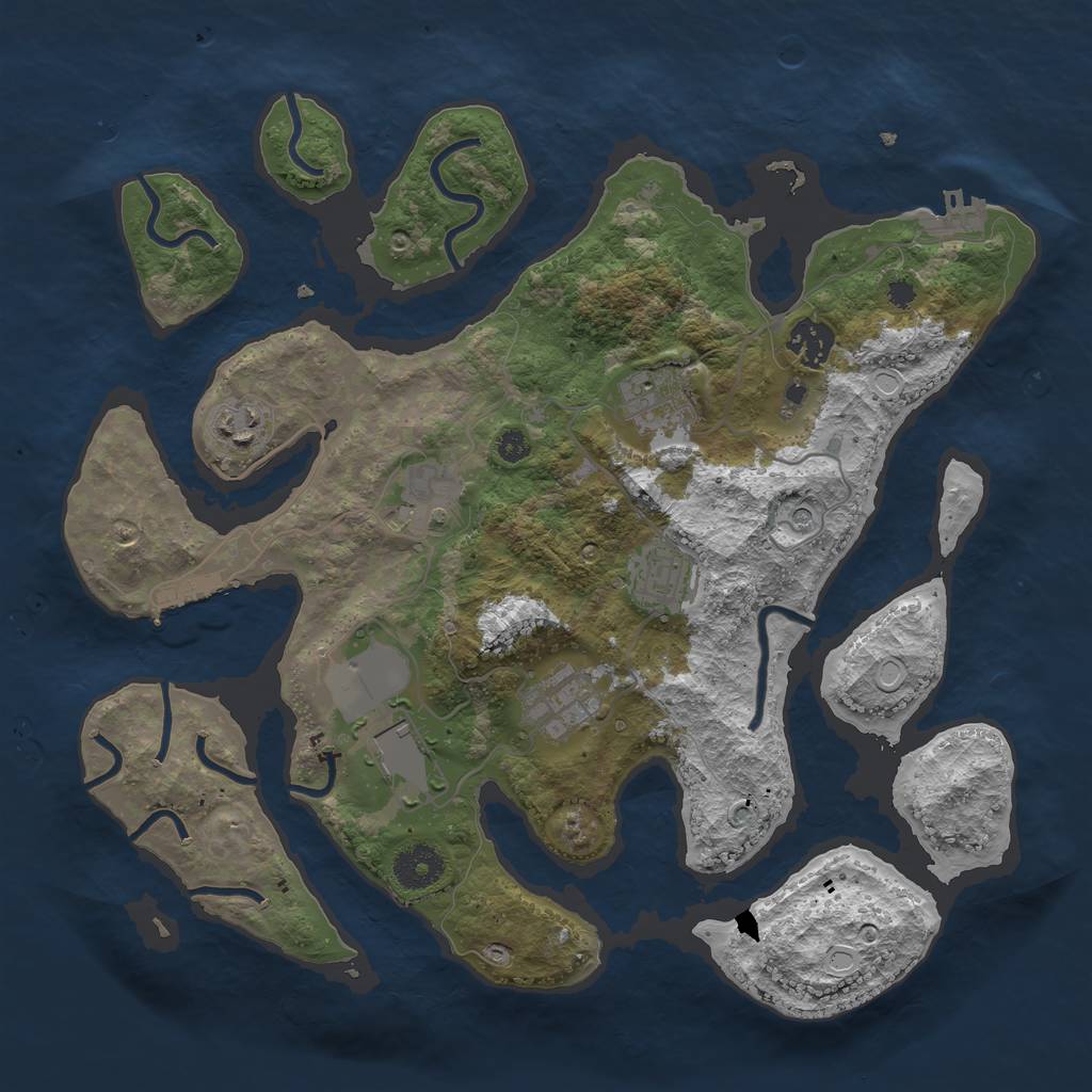 Rust Map: Procedural Map, Size: 3500, Seed: 81021, 15 Monuments