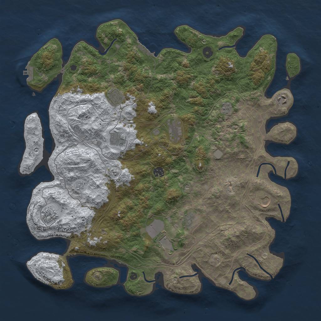 Rust Map: Procedural Map, Size: 4500, Seed: 66, 19 Monuments