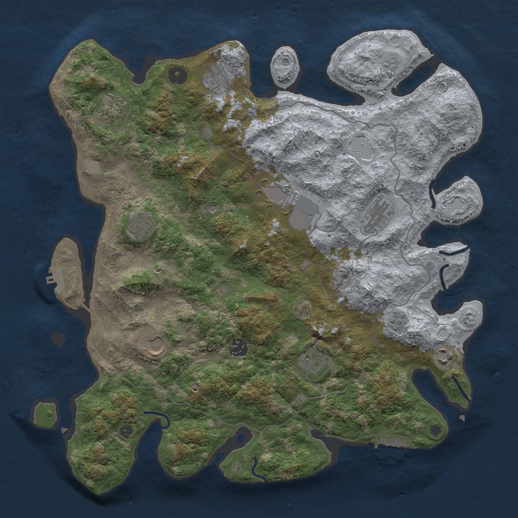 Rust Map: Procedural Map, Size: 4200, Seed: 1639371211, 19 Monuments