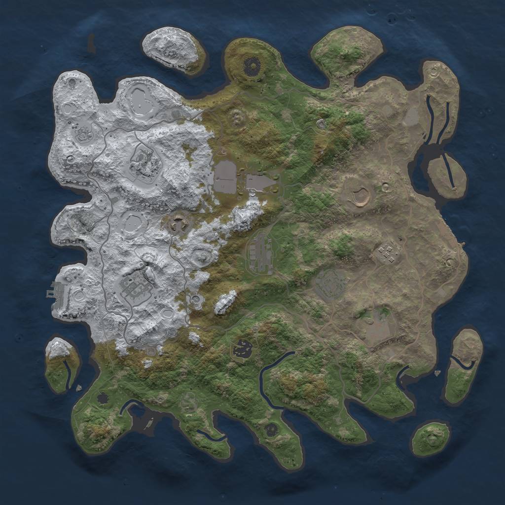 Rust Map: Procedural Map, Size: 4000, Seed: 95765, 19 Monuments