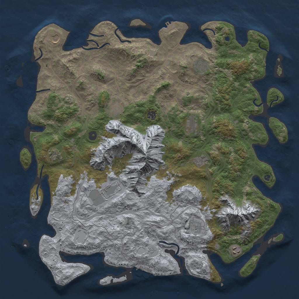 Rust Map: Procedural Map, Size: 5000, Seed: 19821013, 20 Monuments