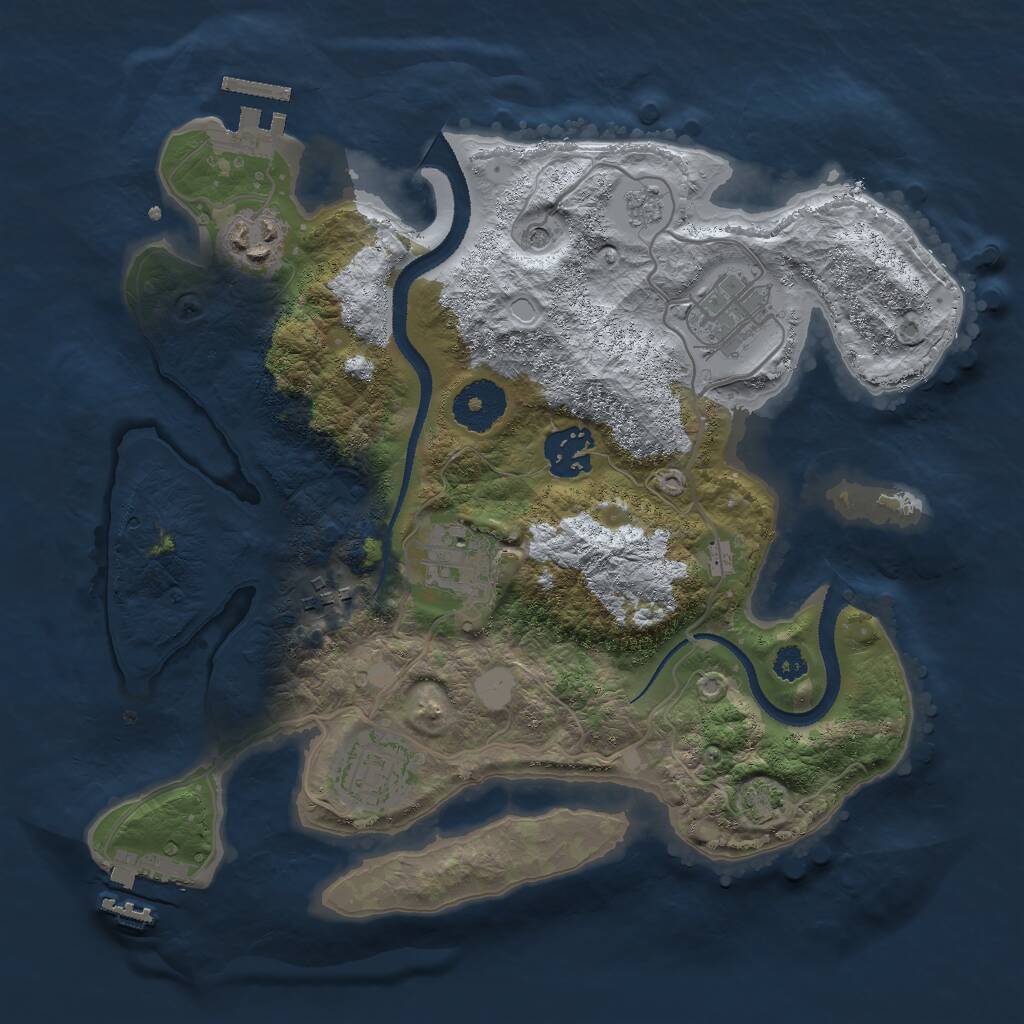 Rust Map: Procedural Map, Size: 3000, Seed: 1358058346, 12 Monuments