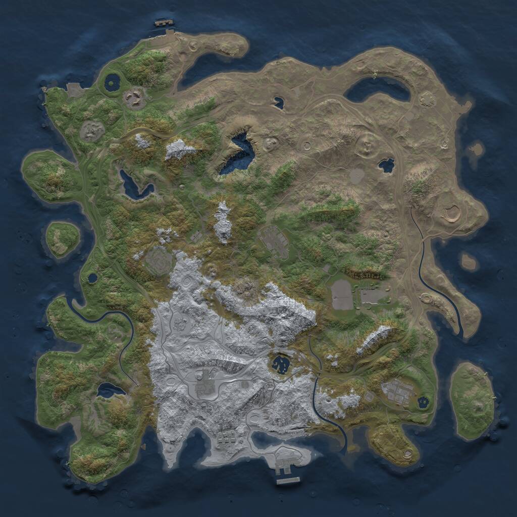 Rust Map: Procedural Map, Size: 4500, Seed: 957479979, 15 Monuments