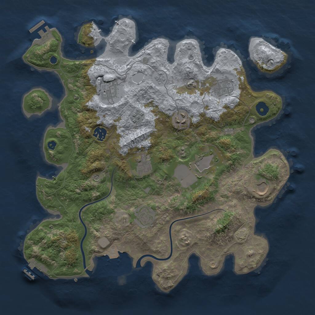Rust Map: Procedural Map, Size: 3600, Seed: 250, 15 Monuments