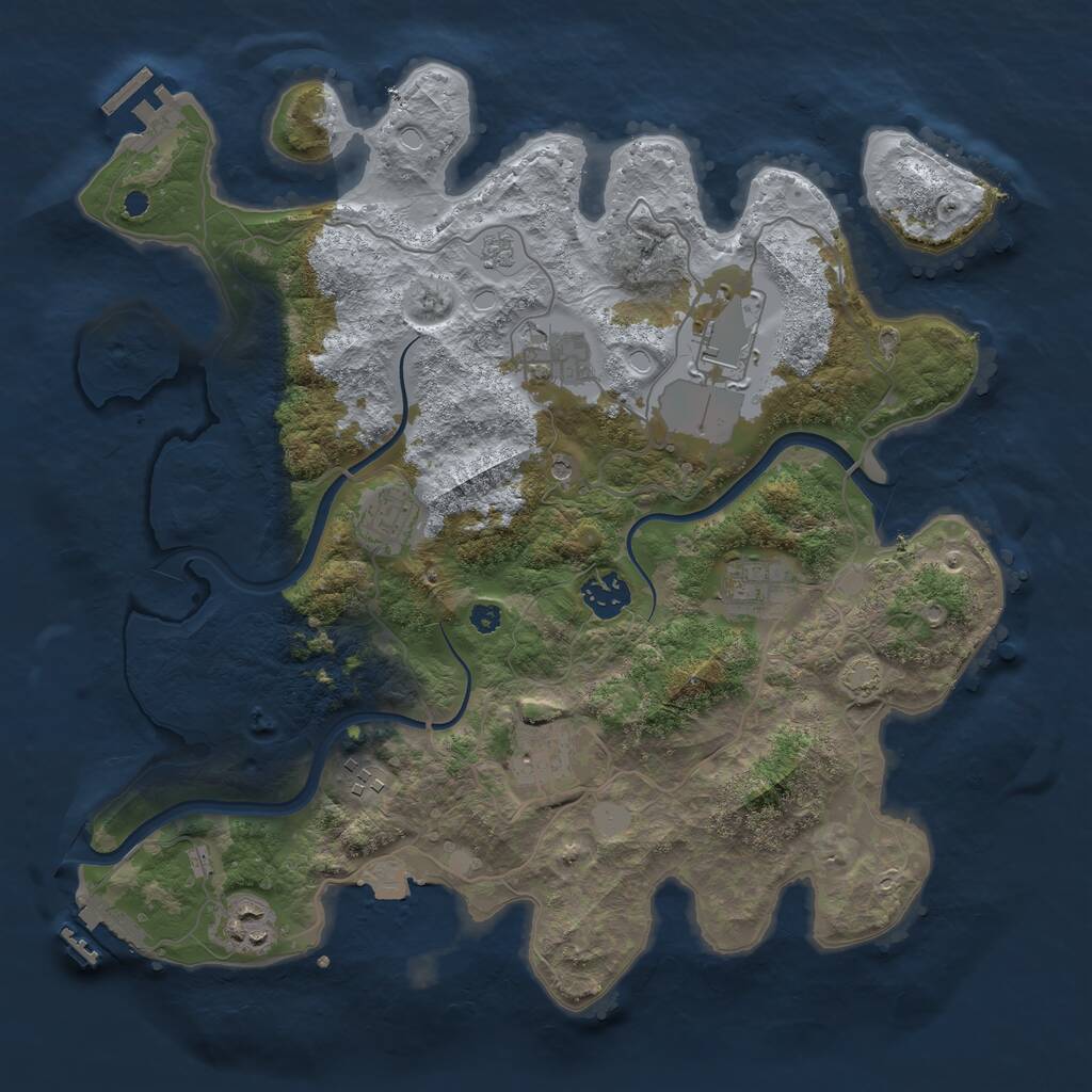 Rust Map: Procedural Map, Size: 3600, Seed: 250, 14 Monuments
