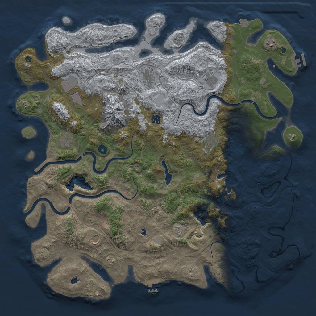 Rust Map: Procedural Map, Size: 5000, Seed: 7102021, 15 Monuments