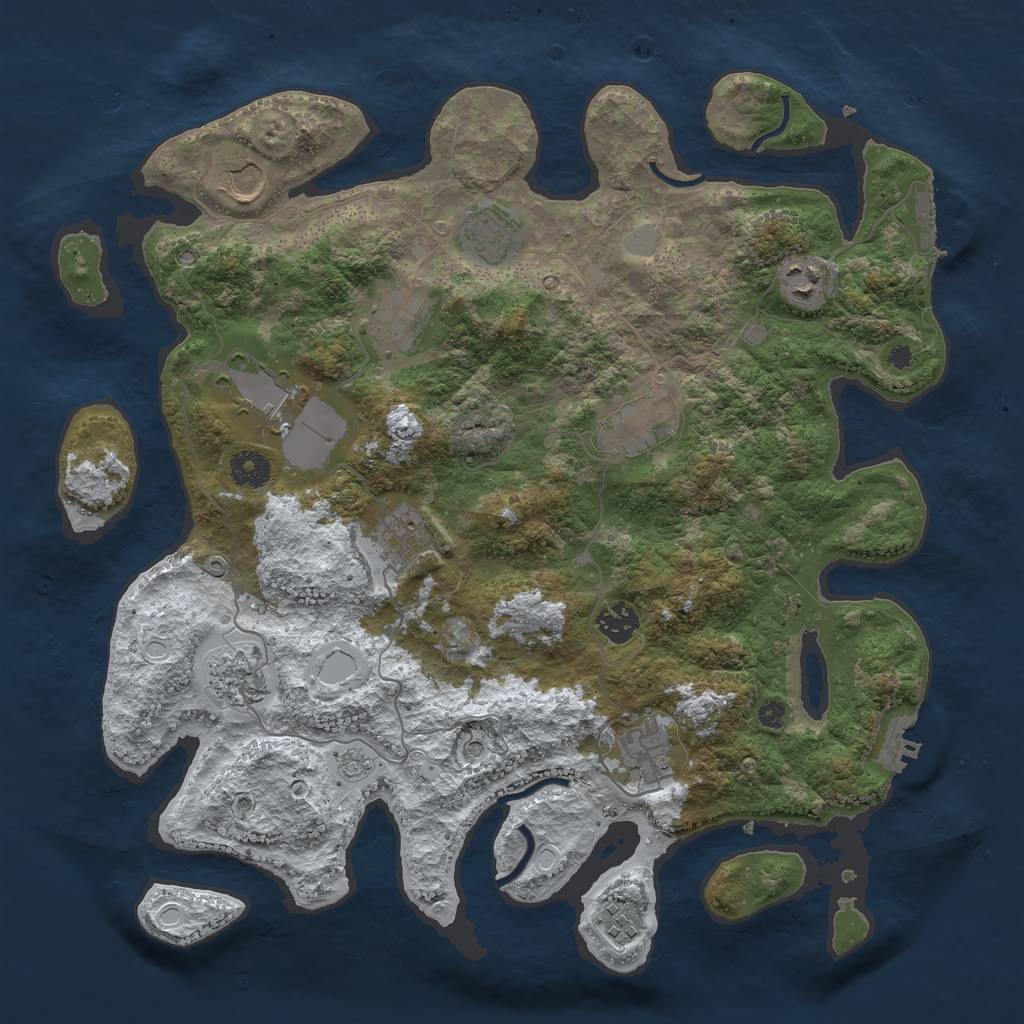Rust Map: Procedural Map, Size: 3850, Seed: 171436262, 20 Monuments