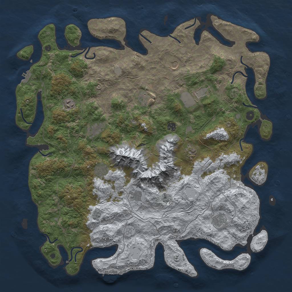 Rust Map: Procedural Map, Size: 5000, Seed: 2441, 20 Monuments