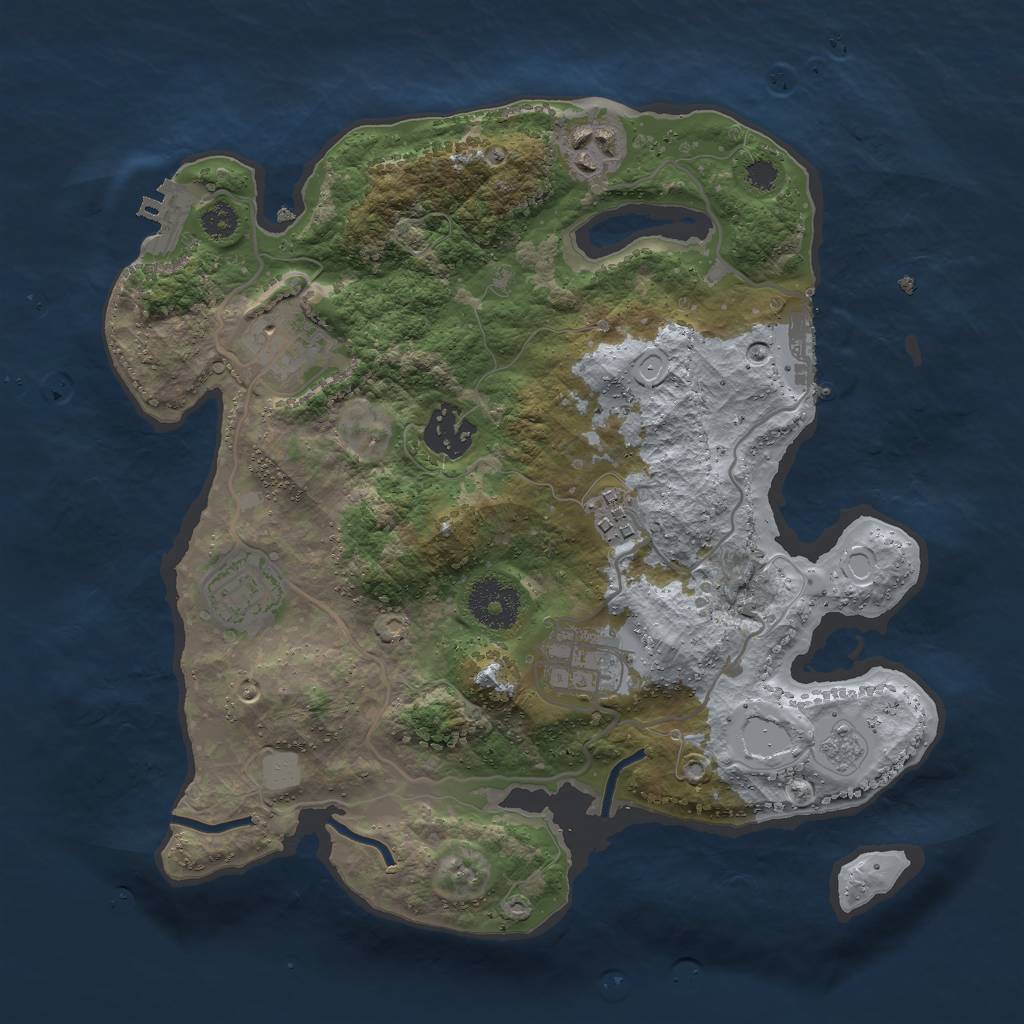 Rust Map: Procedural Map, Size: 3000, Seed: 1000013, 14 Monuments
