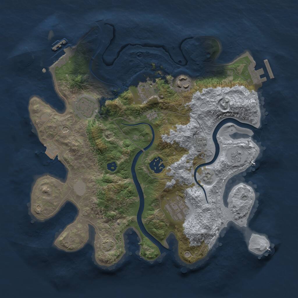 Rust Map: Procedural Map, Size: 3000, Seed: 938497486, 12 Monuments