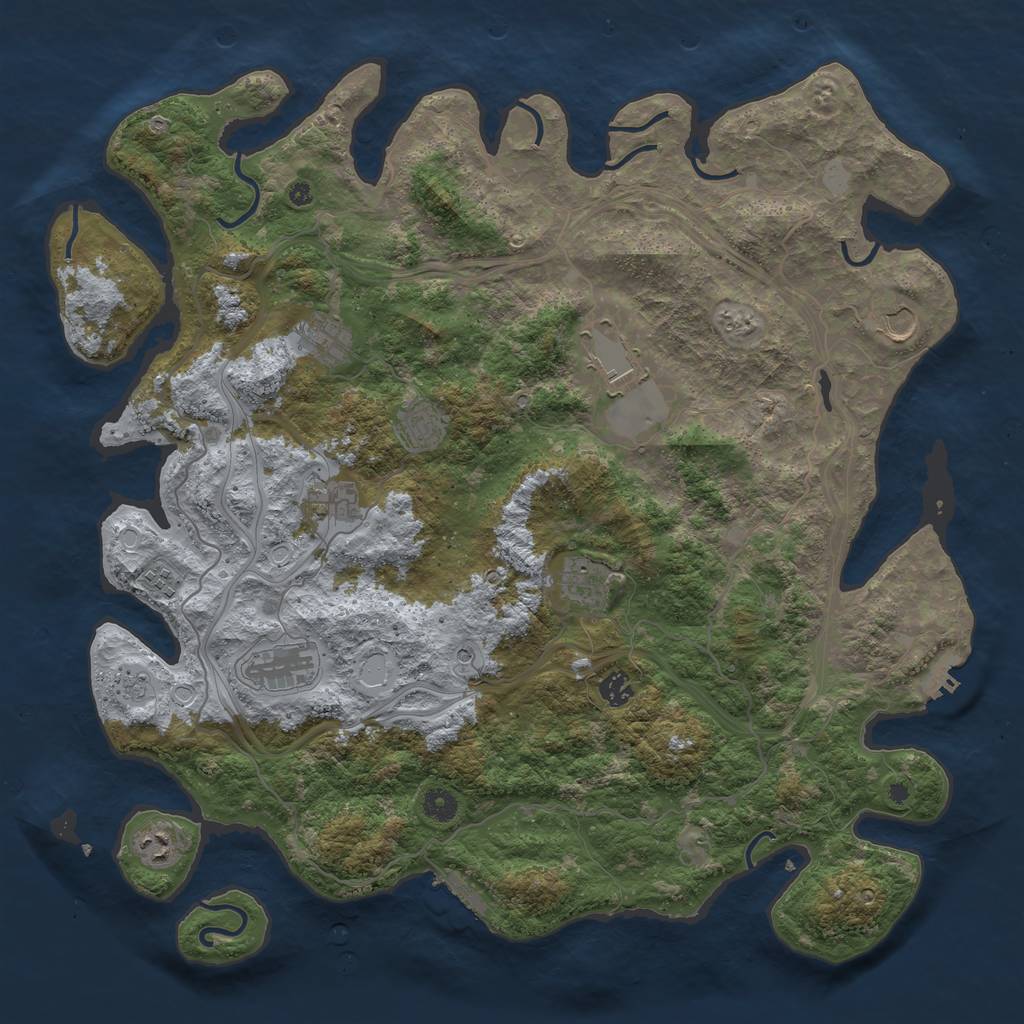 Rust Map: Procedural Map, Size: 4500, Seed: 9149404, 19 Monuments