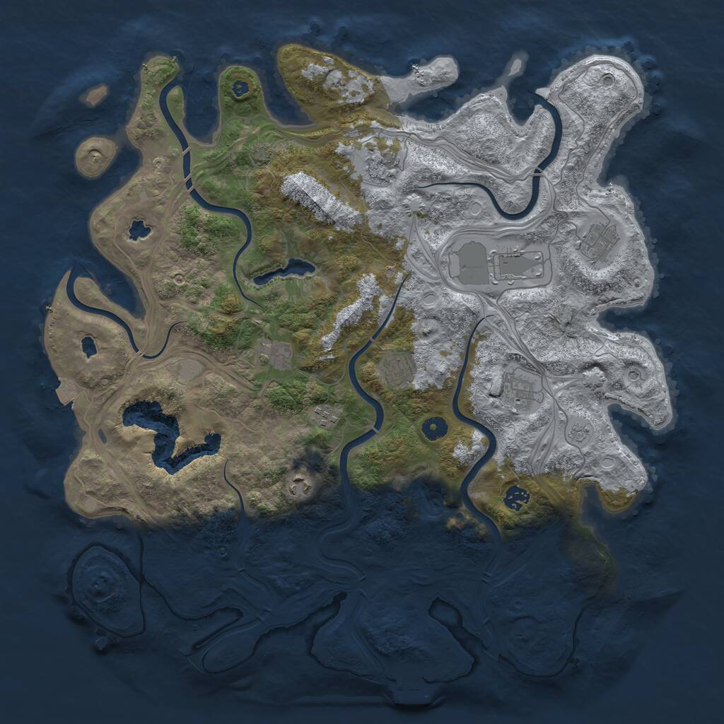 Rust Map: Procedural Map, Size: 4500, Seed: 88578996, 14 Monuments
