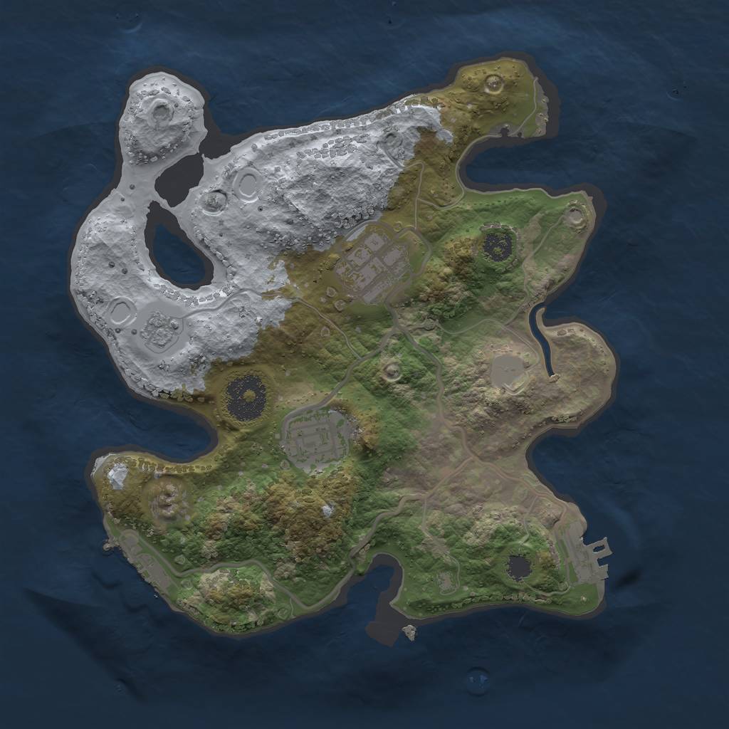 Rust Map: Procedural Map, Size: 2500, Seed: 17, 10 Monuments