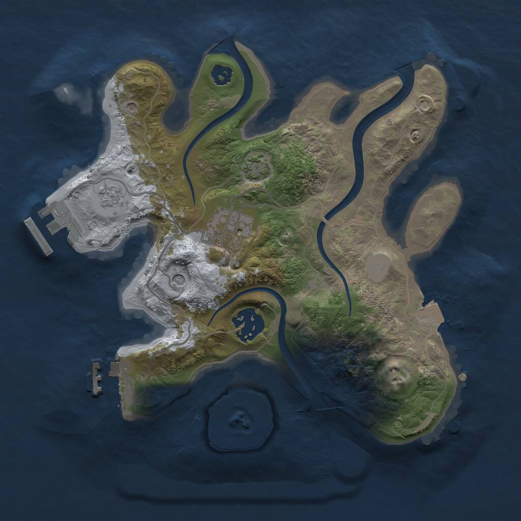 Rust Map: Procedural Map, Size: 2500, Seed: 1915, 8 Monuments