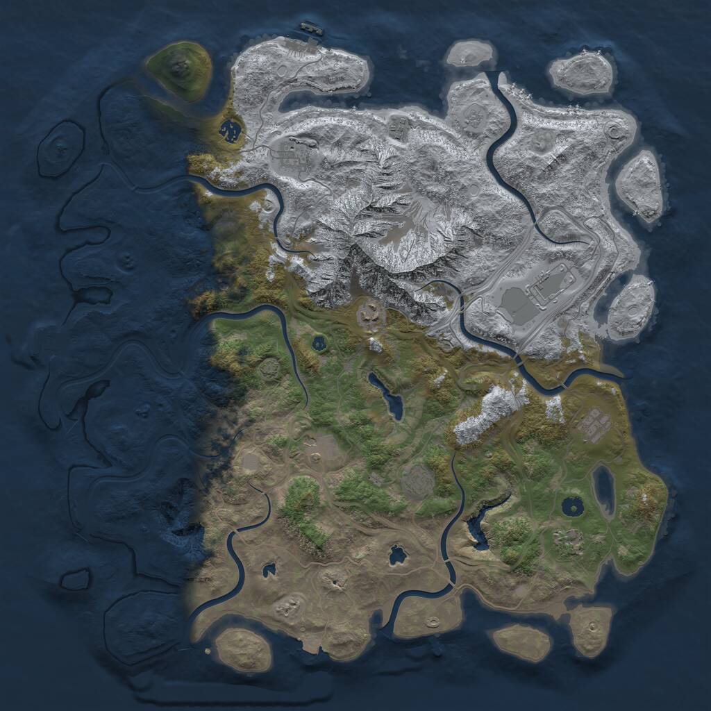 Rust Map: Procedural Map, Size: 5000, Seed: 12490664, 15 Monuments