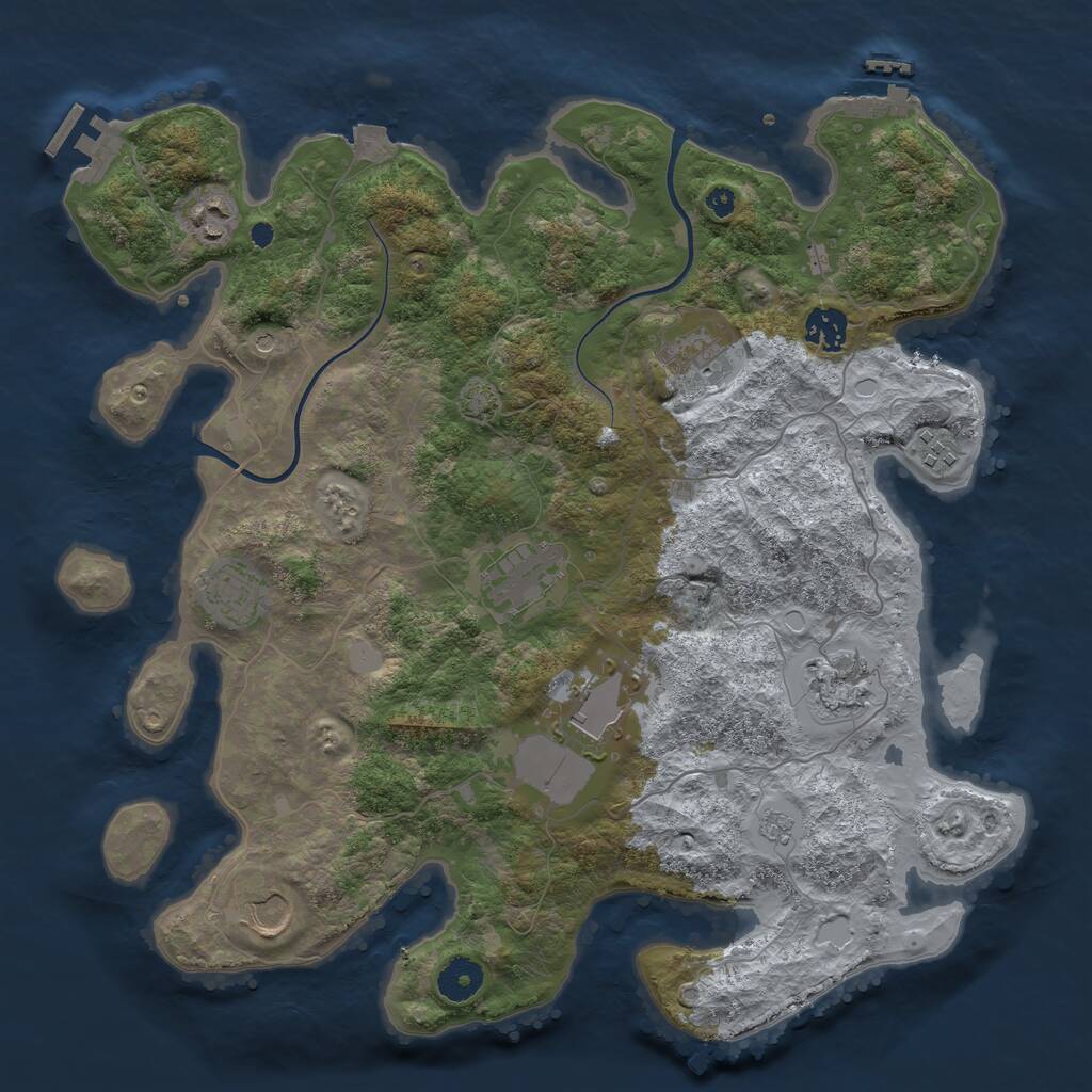 Rust Map: Procedural Map, Size: 3750, Seed: 13450577, 15 Monuments