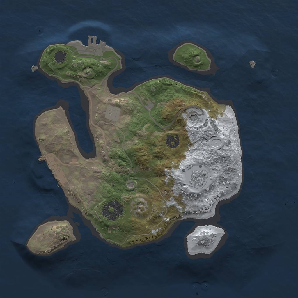Rust Map: Procedural Map, Size: 2200, Seed: 53280721, 9 Monuments