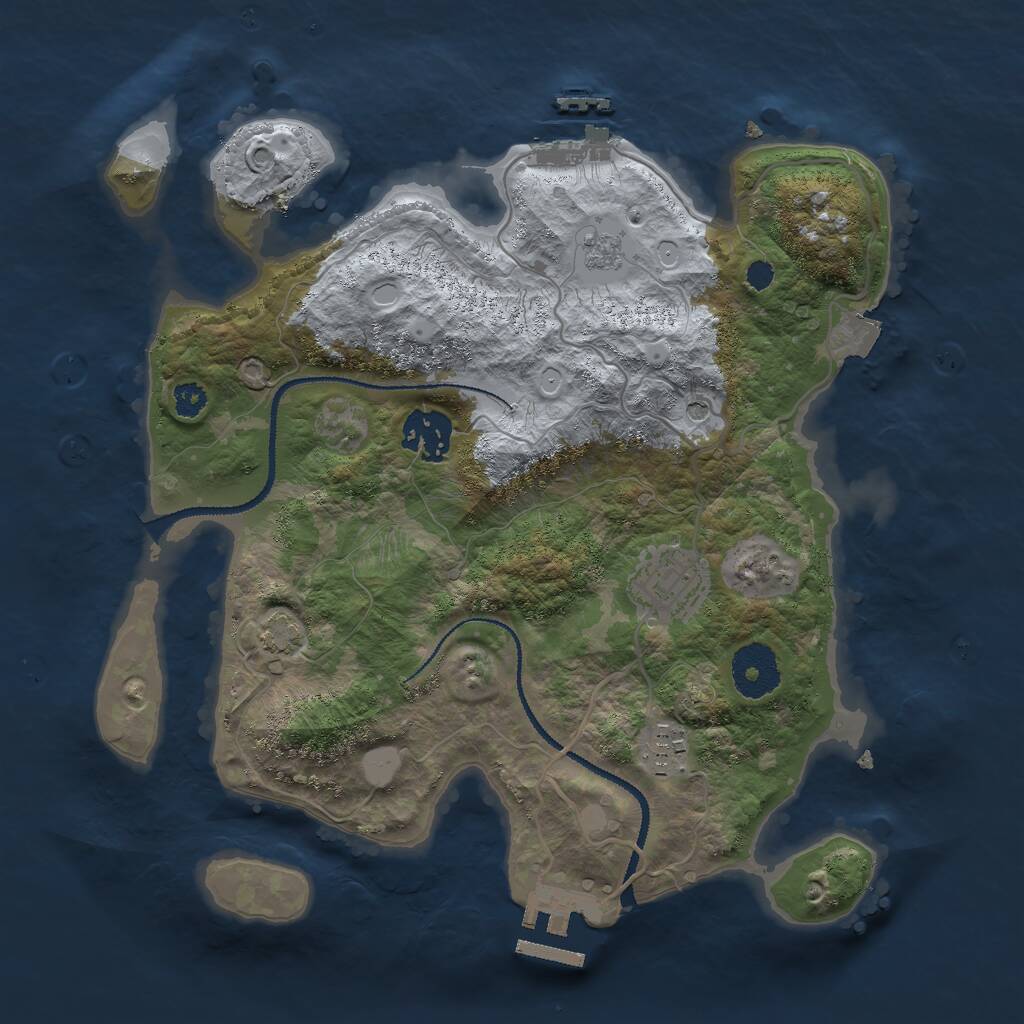 Rust Map: Procedural Map, Size: 3000, Seed: 6573, 9 Monuments