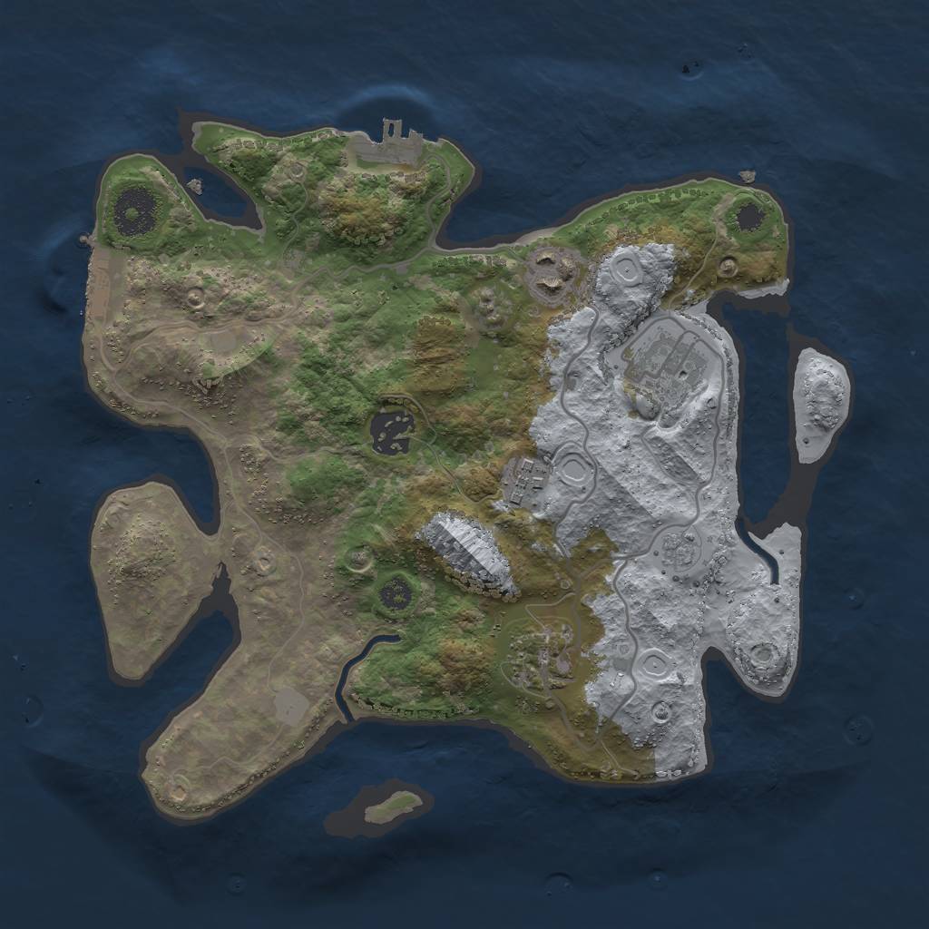 Rust Map: Procedural Map, Size: 3000, Seed: 182746, 13 Monuments