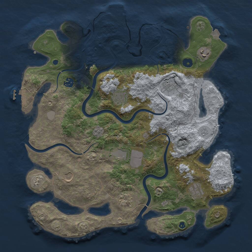 Rust Map: Procedural Map, Size: 3900, Seed: 637531371, 15 Monuments