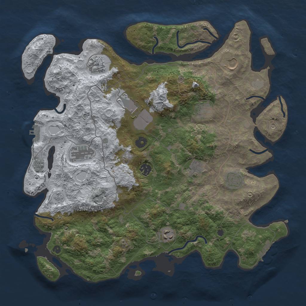 Rust Map: Procedural Map, Size: 4000, Seed: 43566, 19 Monuments