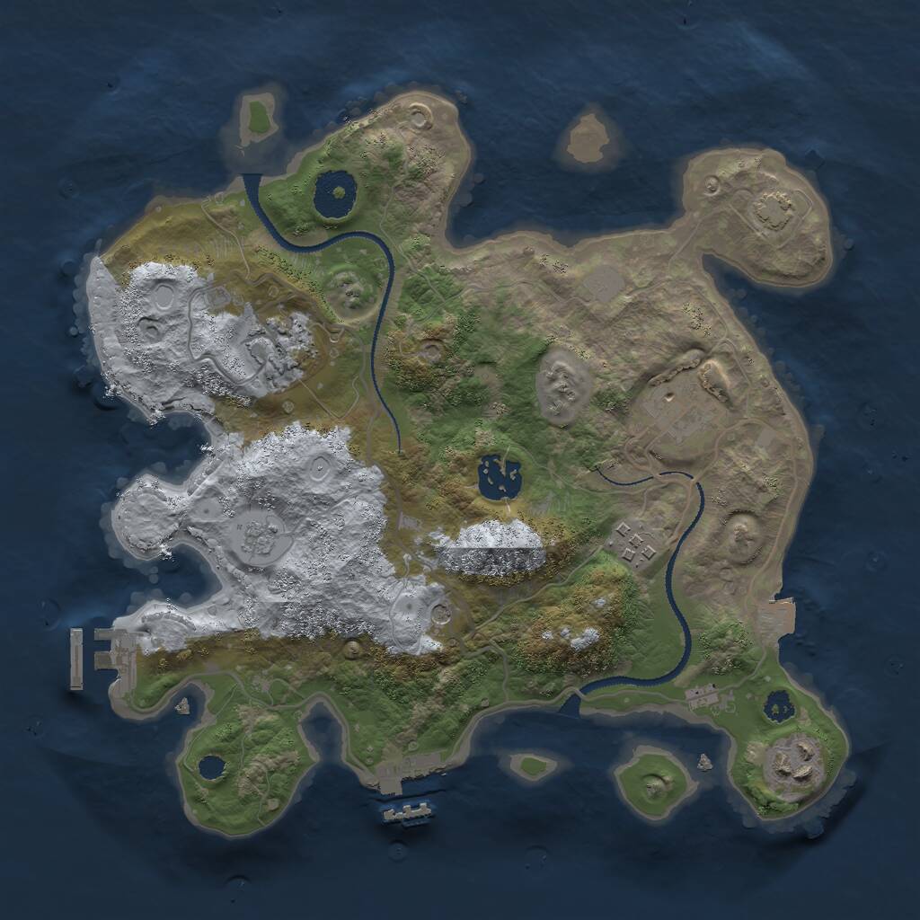 Rust Map: Procedural Map, Size: 3000, Seed: 17373, 11 Monuments