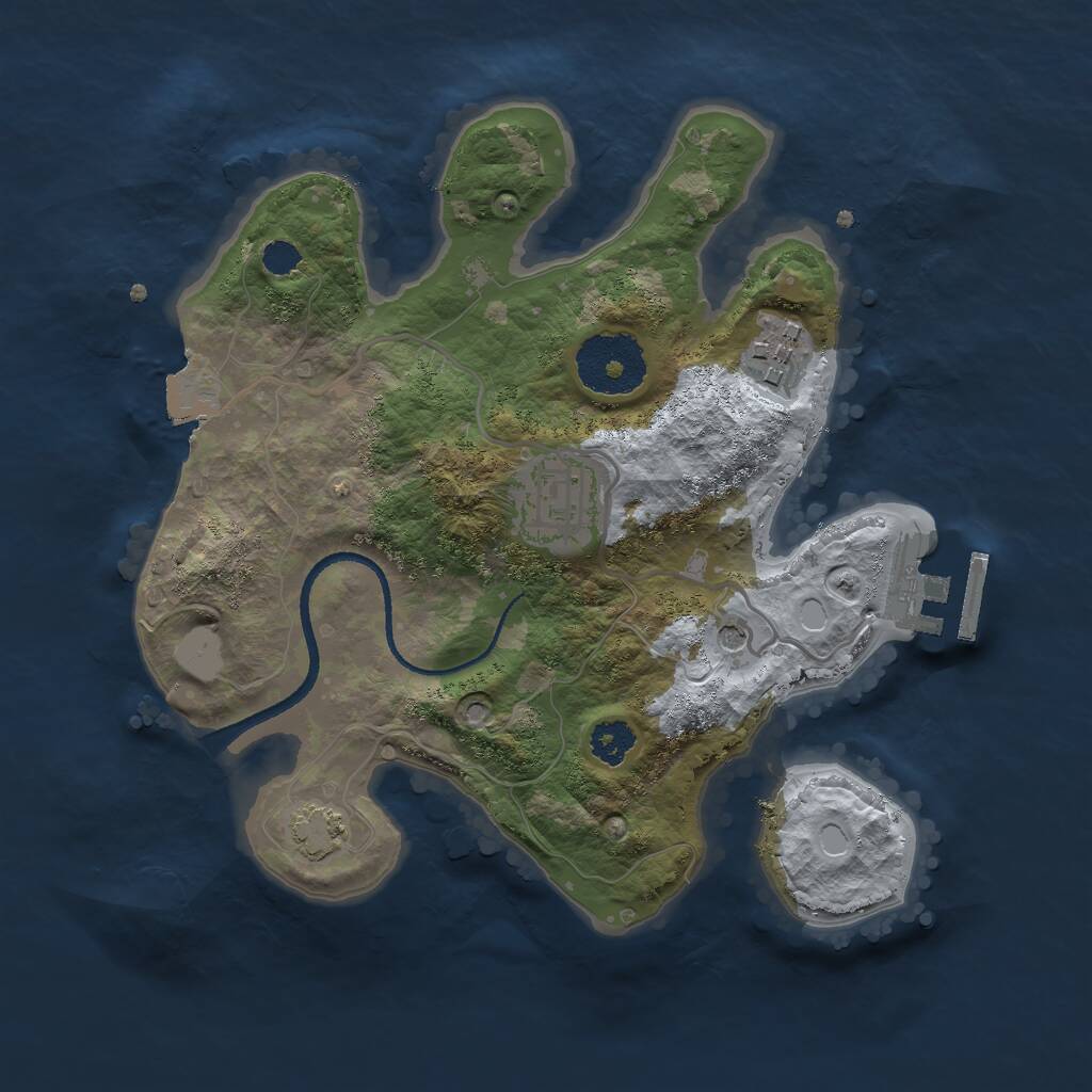 Rust Map: Procedural Map, Size: 2500, Seed: 1945009308, 6 Monuments