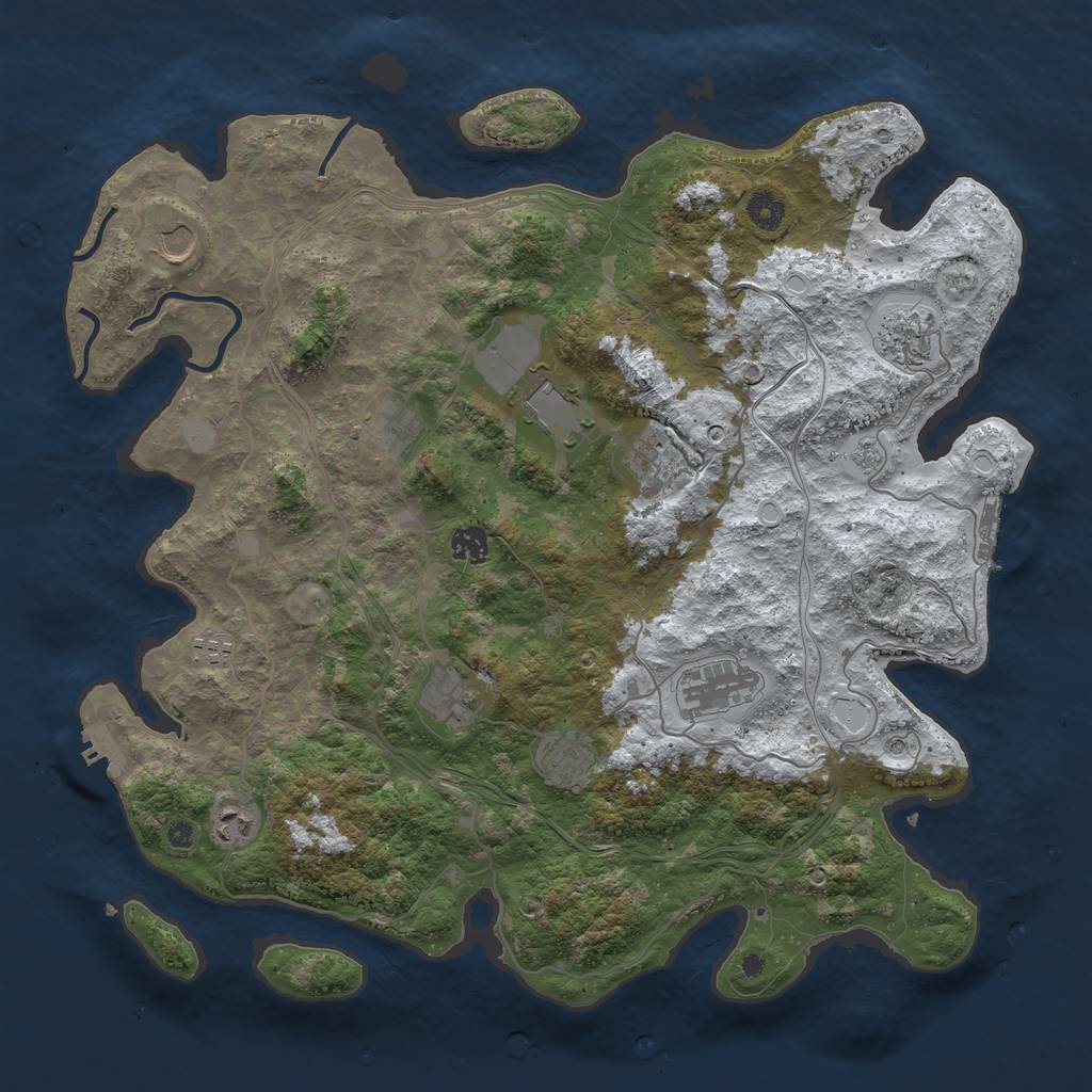 Rust Map: Procedural Map, Size: 4250, Seed: 2114044556, 20 Monuments