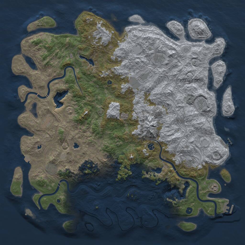 Rust Map: Procedural Map, Size: 5500, Seed: 92579206, 17 Monuments