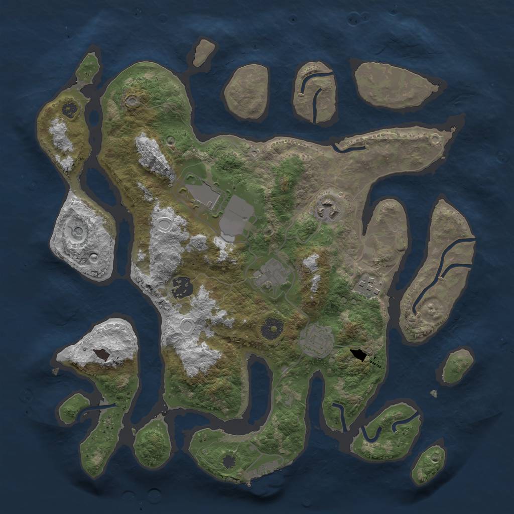 Rust Map: Procedural Map, Size: 3500, Seed: 10086, 13 Monuments