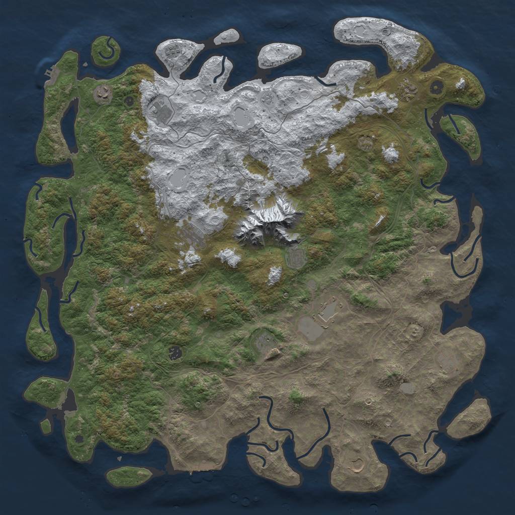 Rust Map: Procedural Map, Size: 5500, Seed: 101095, 20 Monuments