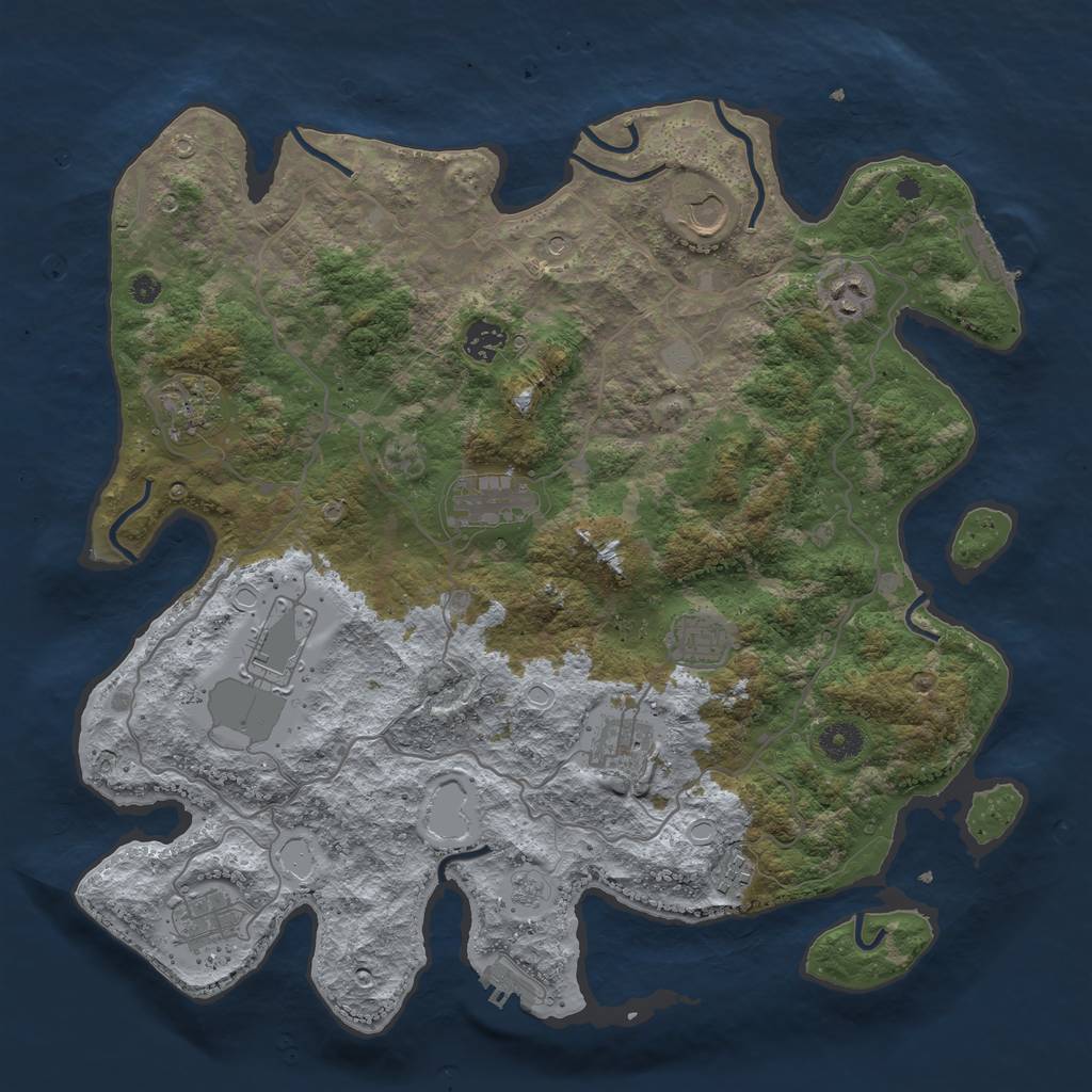 Rust Map: Procedural Map, Size: 4000, Seed: 1700744179, 19 Monuments