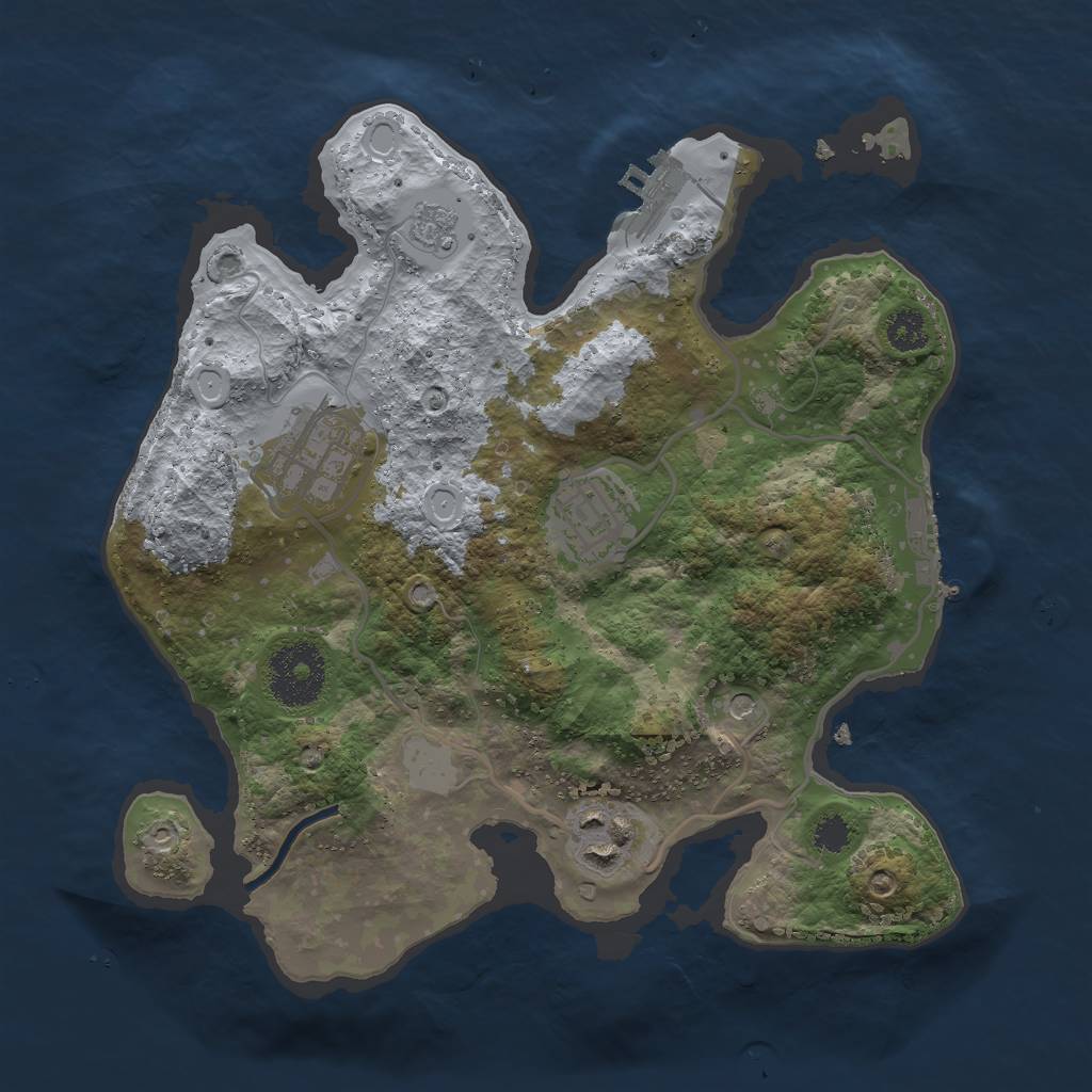 Rust Map: Procedural Map, Size: 2700, Seed: 1401459090, 12 Monuments