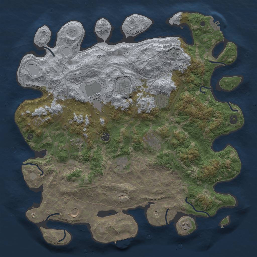 Rust Map: Procedural Map, Size: 4250, Seed: 396004200, 19 Monuments