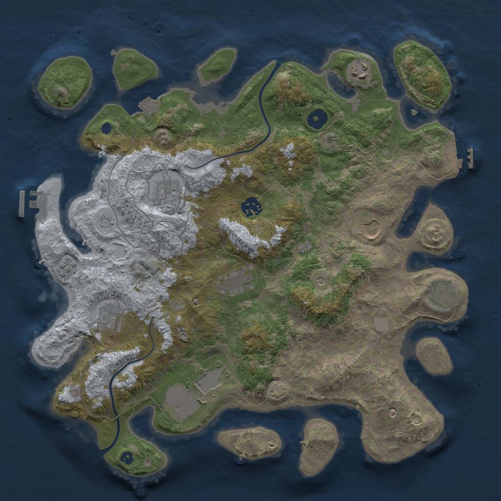 Rust Map: Procedural Map, Size: 3850, Seed: 981351700, 15 Monuments