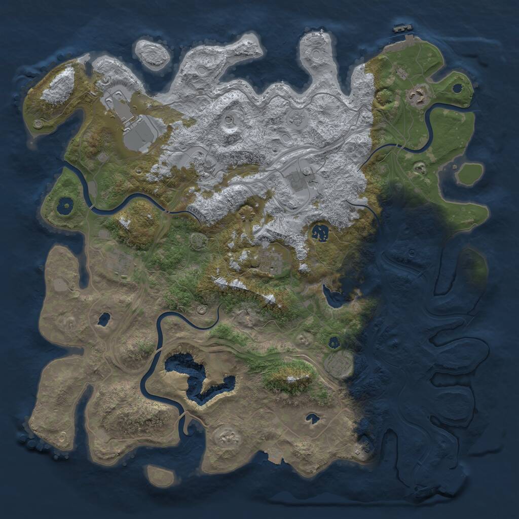 Rust Map: Procedural Map, Size: 4500, Seed: 1983501485, 15 Monuments
