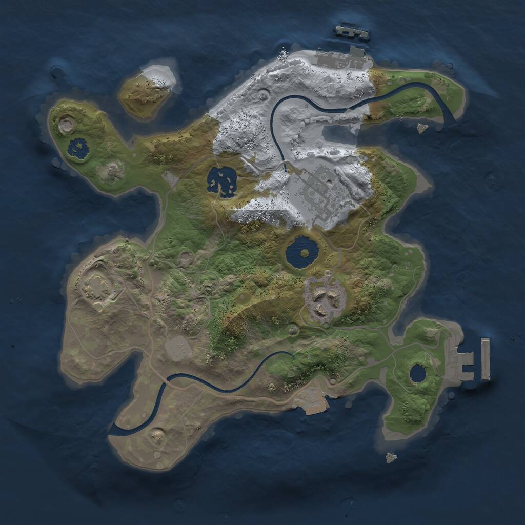 Rust Map: Procedural Map, Size: 2500, Seed: 42819179, 7 Monuments